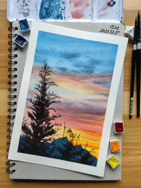 如何画水彩风景_水彩风景入门技巧