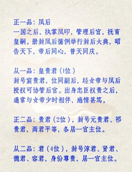 古代妃子封号有哪些_历代贵妃等级怎么分