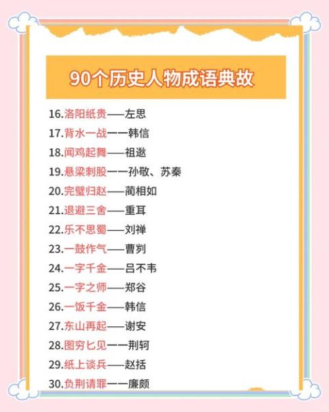 历史式词语大全_有哪些常见典故