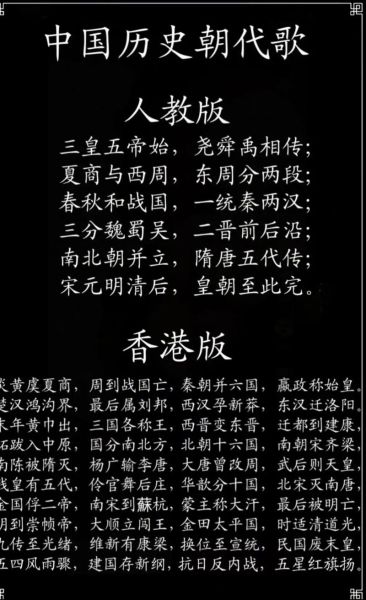 历史概要歌大全_有哪些经典版本