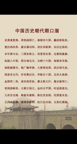历史歌诀顺口溜大全_如何快速记忆朝代顺序