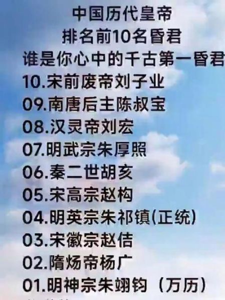 历史上最昏庸的皇帝有哪些_昏君亡国原因