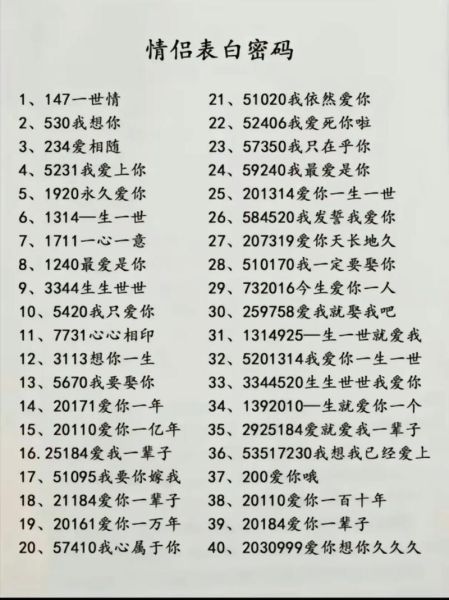 古代爱情密码有哪些_爱情密码大全怎么用