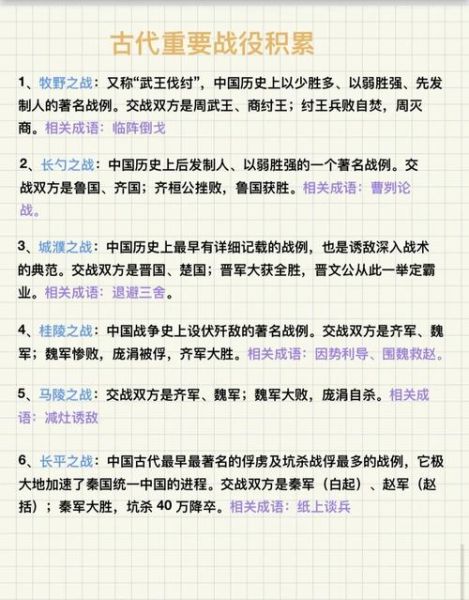 古代战争大全_打仗历史有哪些经典战役