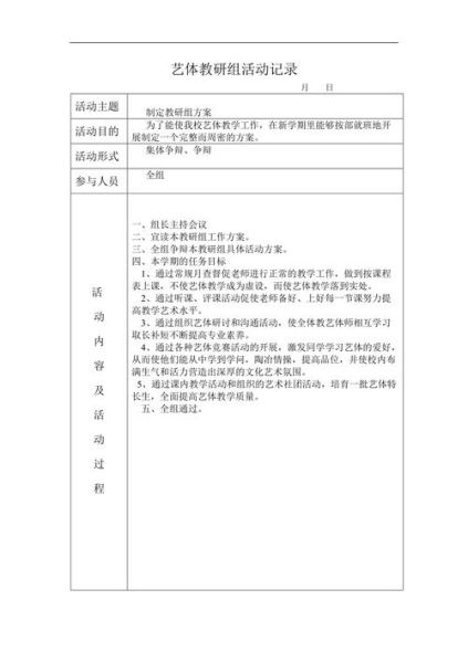 艺术教研活动如何策划_艺术教研活动有哪些形式